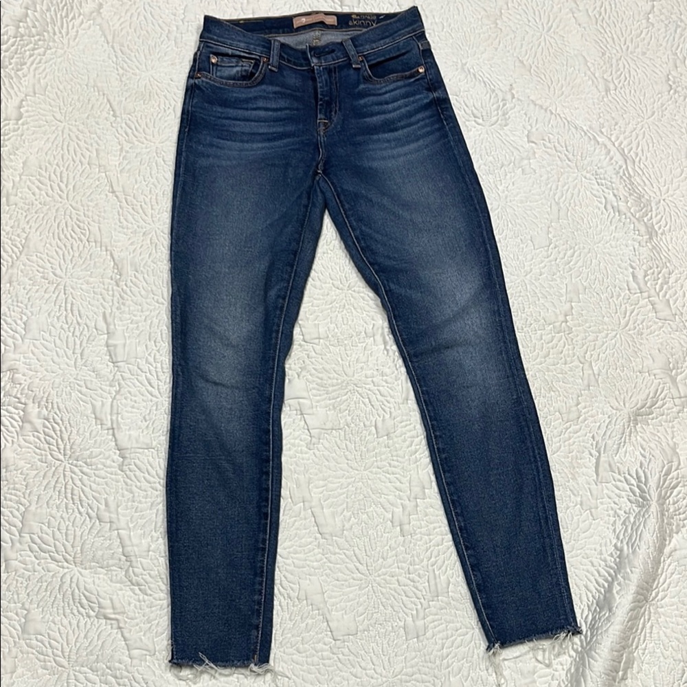7 For All Mankind Blue Skinny Jeans Modern Fit